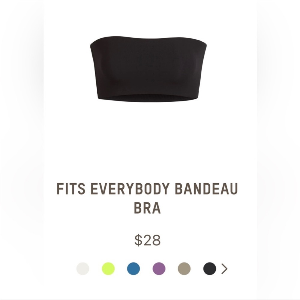 Skims Fits Everybody Bandeau Bra top in Onyx size S